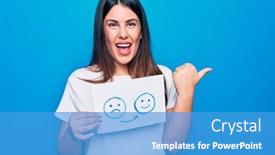  Presentation with change - Beautiful PPT theme featuring woman-asking-for-psychology-change backdrop and a teal colored foreground