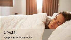  Presentation with curtains - Amazing presentation having woman asleep in bed as sunlight comes through curtains backdrop and a lemonade colored foreground