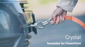  Presentation with towing - Beautiful presentation theme featuring woman-assembling-towing-line backdrop and a seafoam green colored foreground