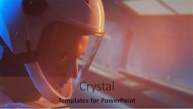  Presentation with orbital - Presentation theme consisting of woman-astronaut-in-a-space background and a tawny brown colored foreground