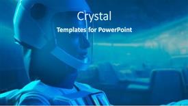  Presentation with orbital - Presentation theme featuring woman-astronaut-in-a-space background and a ocean colored foreground