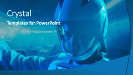  Presentation with orbital - Slide deck with woman-astronaut-in-a-space background and a ocean colored foreground