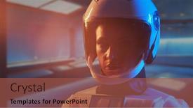  Presentation with orbital - Slide deck consisting of woman-astronaut-in-a-space background and a tawny brown colored foreground