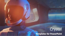  Presentation with orbital - Theme enhanced with woman-astronaut-in-a-space background and a ocean colored foreground