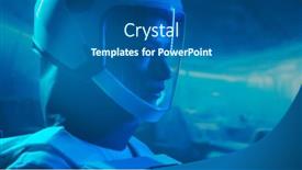  Presentation with orbital - Theme consisting of woman-astronaut-in-a-space background and a ocean colored foreground