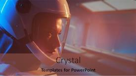  Presentation with orbital - Presentation featuring woman-astronaut-in-a-space background and a tawny brown colored foreground