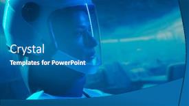  Presentation with orbital - Presentation enhanced with woman-astronaut-in-a-space background and a teal colored foreground