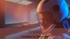  Presentation with orbital - Presentation consisting of woman-astronaut-in-a-space background and a tawny brown colored foreground