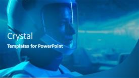  Presentation with orbital - Presentation enhanced with woman-astronaut-in-a-space background and a ocean colored foreground