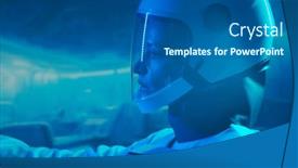  Presentation with orbital - Slide set enhanced with woman-astronaut-in-a-space background and a ocean colored foreground