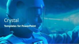  Presentation with orbital - Theme having woman-astronaut-in-a-space background and a ocean colored foreground