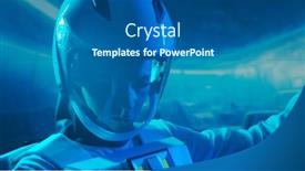  Presentation with orbital - Slide set consisting of woman-astronaut-in-a-space background and a ocean colored foreground