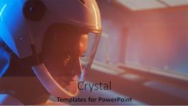  Presentation with orbital - PPT theme consisting of woman-astronaut-in-a-space background and a tawny brown colored foreground