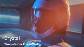  Presentation with orbital - Presentation theme with woman-astronaut-in-a-space background and a ocean colored foreground