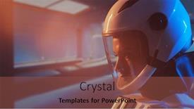  Presentation with orbital - Slide deck having woman-astronaut-in-a-space background and a tawny brown colored foreground