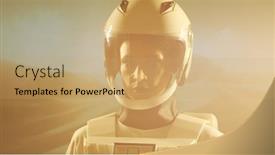  Presentation with planet mars - PPT theme featuring woman-astronaut-in-a-spacesuit background and a coral colored foreground