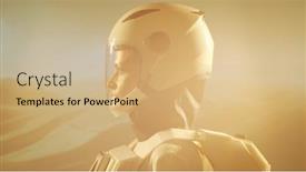  Presentation with planet mars - PPT theme featuring woman-astronaut-in-a-spacesuit background and a coral colored foreground