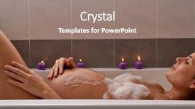  Presentation with baby spa - Amazing presentation design having woman at beauty salon spa backdrop and a gray colored foreground