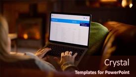  Presentation with lounge - Presentation design consisting of woman-at-home-in-lounge background and a wine colored foreground