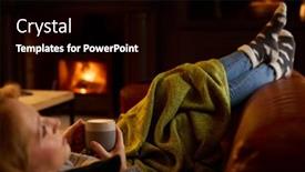  Presentation with lounge - Theme consisting of woman-at-home-in-lounge background and a black colored foreground