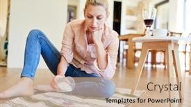  Presentation with red carpet - Cool new theme with woman-at-home-in-red backdrop and a soft green colored foreground