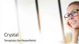  Presentation with lactation young woman breastfeeding - Colorful PPT theme enhanced with woman at home reading newspaper backdrop and a cream colored foreground