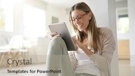  Presentation with relaxing - Beautiful theme featuring woman-at-home-relaxing backdrop and a mint green colored foreground