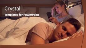  Presentation with insomnia - Amazing theme having woman-at-home-suffering backdrop and a tawny brown colored foreground