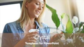  Presentation with fighter plane old airplane - Cool new PPT theme with woman at home watering plant backdrop and a coral colored foreground