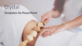  Presentation with massage therapy - Slides with woman-at-massage-therapy background and a light gray colored foreground
