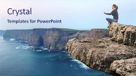  Presentation with meditation - Slide set featuring meditation on the edge background and a sky blue colored foreground