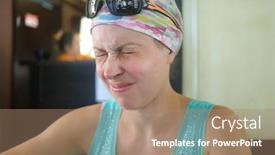  Presentation with restaurant - Cool new slides with negative human emotions reaction - woman at restaurant tried something backdrop and a coral colored foreground