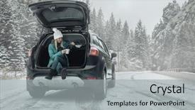  Presentation with elementary school black female career day technology - Cool new presentation design with woman at winter time young backdrop and a  colored foreground