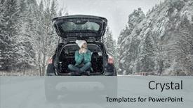  Presentation with black female - Theme featuring woman at winter time yoyng background and a light gray colored foreground