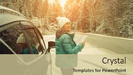  Presentation with elementary school career day and technology and black female - Theme enhanced with woman at winter time yoyng background and a soft green colored foreground