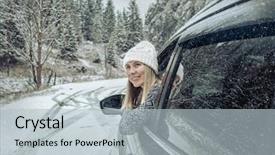  Presentation with elementary school black female career day technology - Amazing presentation design having woman at winter time yoyng backdrop and a light gray colored foreground