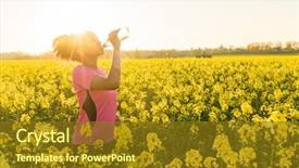  Presentation with african american teenager girl - Beautiful slides featuring woman athlete runner drinking water backdrop and a tawny brown colored foreground