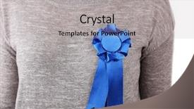  Presentation with award tempelate - PPT theme enhanced with woman with award ribbon close background and a  colored foreground
