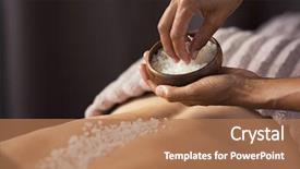  Presentation with massage therapist - Slides enhanced with woman back at health spa background and a coral colored foreground