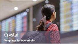  Presentation with korean - Audience pleasing slides consisting of woman backpacker go travel backdrop and a gray colored foreground