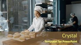  Presentation with yeast - Presentation theme enhanced with woman-baker-making-of-traditional background and a tawny brown colored foreground