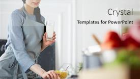  Presentation with recipe - Cool new slide set with woman-baking-at-home-following backdrop and a white colored foreground
