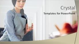  Presentation with recipe - Presentation design having woman-baking-at-home-following background and a white colored foreground