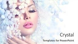  Presentation with winter ice - PPT layouts featuring woman beautiful fashion model girl background and a sky blue colored foreground