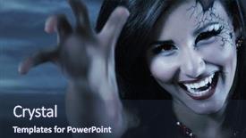  Presentation with vampire - Cool new PPT theme with vampires werewolves - woman beautiful halloween evil vampire backdrop and a tawny brown colored foreground