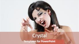  Presentation with vampire - Slides consisting of woman beautiful halloween vampire over night background background and a coral colored foreground