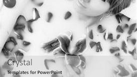  Presentation with wellness - Slides having woman beauty spa and wellness treathment with red flower petals in bath background and a light gray colored foreground