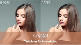  Presentation with hair color - Slide deck having woman before and after procedure background and a coral colored foreground