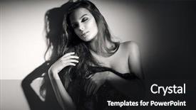  Presentation with black and white trees - Beautiful presentation design featuring woman black and white portrait backdrop and a black colored foreground