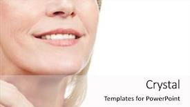  Presentation with tv show studio camera - Presentation theme featuring woman blond old mature riffles background and a  colored foreground